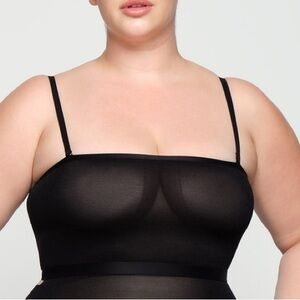 SKIMS Powermesh Sheer Bandeau Bra Black Onyx Sculpt Size 3X NEW!